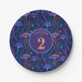 Whimsical Kleurrijke Paarse Kwallen Pattern Party Papieren Bordje (Voorkant)