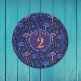 Whimsical Kleurrijke Paarse Kwallen Pattern Party Papieren Bordje