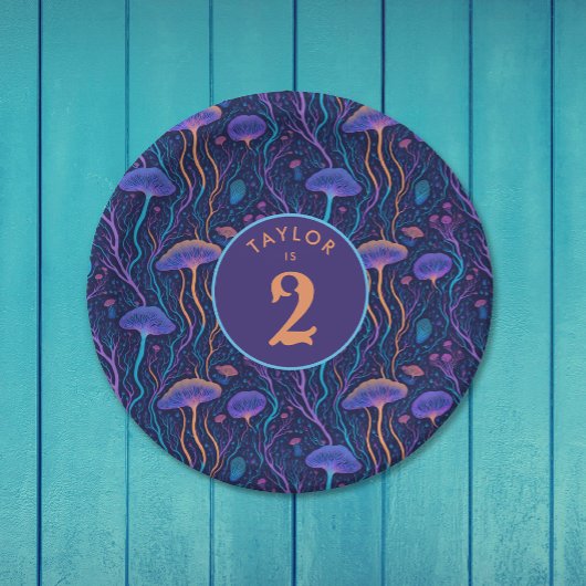 Whimsical Kleurrijke Paarse Kwallen Pattern Party Papieren Bordje