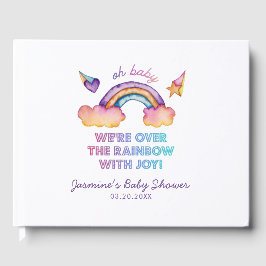Whimsical Kleurrijke Regenboog Baby shower Gastenboek