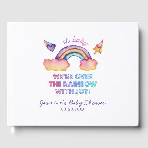 Whimsical Kleurrijke Regenboog Baby shower Gastenboek