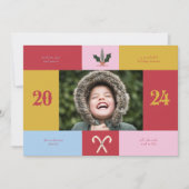 Whimsical Kleurrijke Regenboog Colorblock Vakantie Kaart (Voorkant)