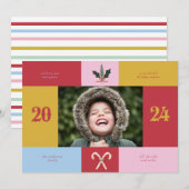 Whimsical Kleurrijke Regenboog Colorblock Vakantie Kaart (Voorkant / Achterkant)