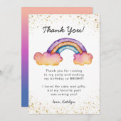 Whimsical Kleurrijke Regenboog Verjaardag Bedankkaart (Voorkant / Achterkant)