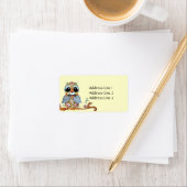 Whimsical Kleurrijke Uil Adreslabel Etiket (Insitu)