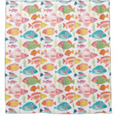 Whimsical Kleurrijke Vis Douchegordijn (Voorkant)