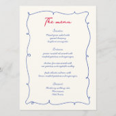 Whimsical Kleurrijke Wavy Border & Script bruiloft Menu (Voorkant)