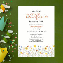 Whimsical Kleurrijke Wilde Bloem 1e Verjaardagsfee