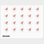Whimsical Kleurrijke Zomer Vogel Moderne Chique Br Hart Sticker (Vel)