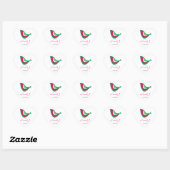 Whimsical Kleurrijke Zomer Vogel Moderne Chique Br Hart Sticker (Vel)