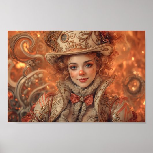 Whimsical Klokwerk Carnaval Muze Poster (Voorkant)