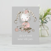 Whimsical Knitter Life is een beter Wenskaart Feestdagenkaart (Staand voorkant)