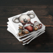 Whimsical Koala Hot Chocolate Christmas Magnet