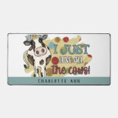 Whimsical Koe boerderij gepersonaliseerd Bureaumat (Voorkant)