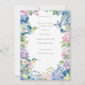 Whimsical Kolibries met Hydrangeas Verjaardag Kaart (Voorkant)