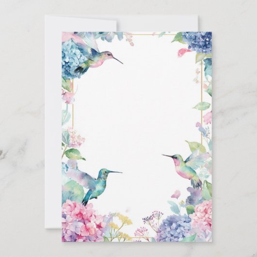 Whimsical Kolibries met Hydrangeas verjaardag Kaart (Achterkant)
