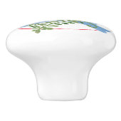 Whimsical konijn folk rustieke kinderkamer kind keramische knop (Zijkant)