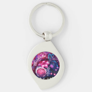 Whimsical Konijn 'Glamour Bunny' Persoonlijk Sleutelhanger