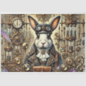 Whimsical Konijn Gothic Steampunk Decoupage Tissuepapier (Voorkant)