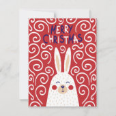 Whimsical Konijn Kerstkaart (Voorkant)