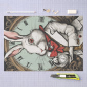 Whimsical Konijn met Klok Decoupage Tissue Paper Tissuepapier (Craft)