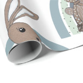 Whimsical konijn theepot regenboog cadeaupapier (Rol Hoek)