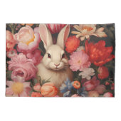 Whimsical konijnenveer bloeit kussensloop (Achterkant)