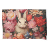 Whimsical konijnenveer bloeit kussensloop (Voorkant)