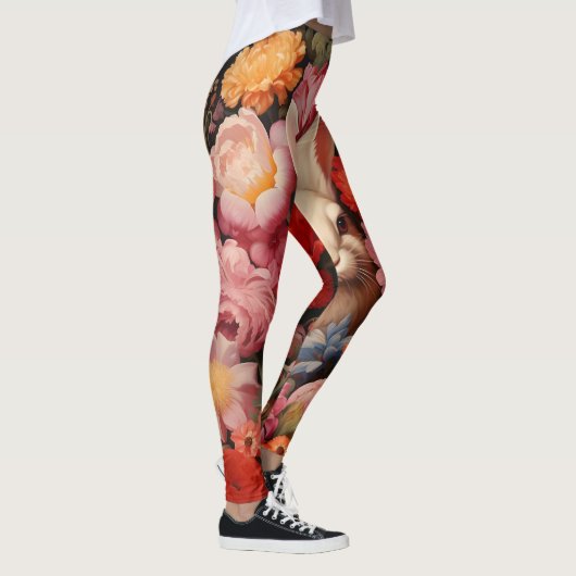 Whimsical  konijnenveer bloeit leggings (Rechts)