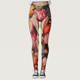 Whimsical  konijnenveer bloeit leggings