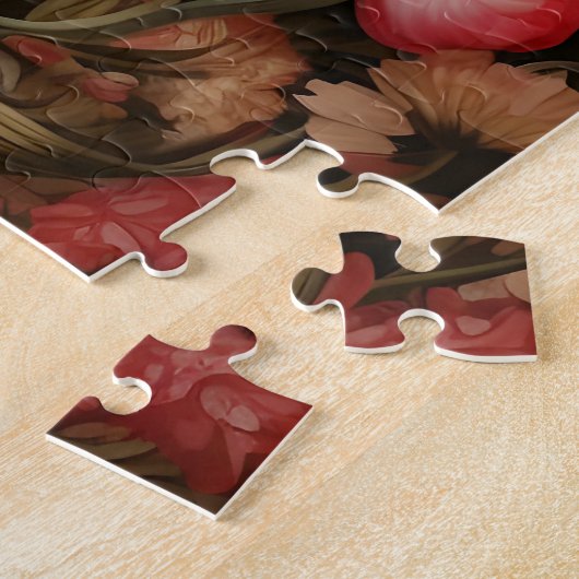 Whimsical  konijnenveer bloeit legpuzzel (Zijkant)