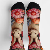 Whimsical konijnenveer bloeit sokken (Top)