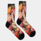 Whimsical konijnenveer bloeit sokken (Rechts)