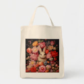 Whimsical  konijnenveer bloeit tote bag (Voorkant)
