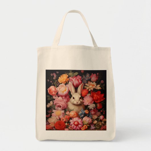 Whimsical  konijnenveer bloeit tote bag (Voorkant)