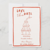 Whimsical Koper Save The Date Uitnodiging (Voorkant)