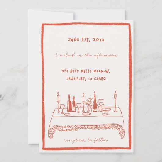 Whimsical Koper Save The Date Uitnodiging (Achterkant)