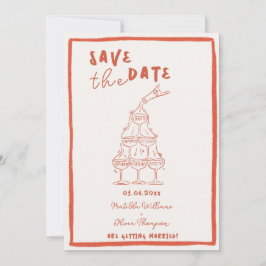 Whimsical Koper Save The Date Uitnodiging
