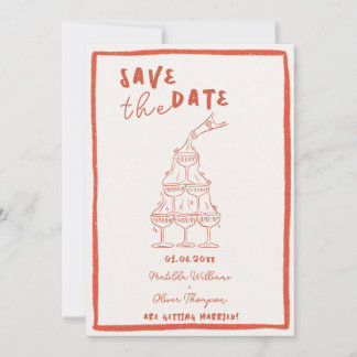 Whimsical Koper Save The Date Uitnodiging