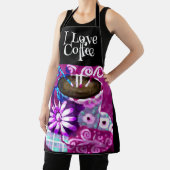 Whimsical Kopje Koffie Abstract Schilderen Paarse Schort (Insitu)