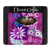 Whimsical Kopje Koffie Abstract Schilderen Paarse Snijplank (Voorkant)