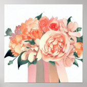 Whimsical koraal, attendants boeket (D) Poster (Voorkant)