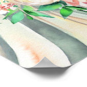 Whimsical koraal, bruids cascading boeket 1, poster (Hoek)