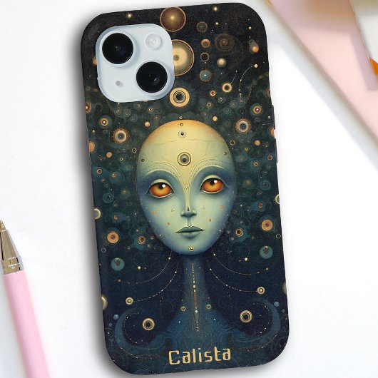 Whimsical kosmische buitenaardse gepersonaliseerde Case-Mate iPhone case