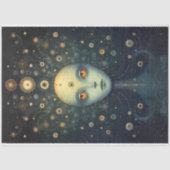 Whimsical Kosmische Gouden Godin Fantasie Decoupag Tissuepapier (Voorkant)