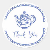 Whimsical krabbel Doodle Hand getrokken gunst Ronde Sticker (Voorkant)