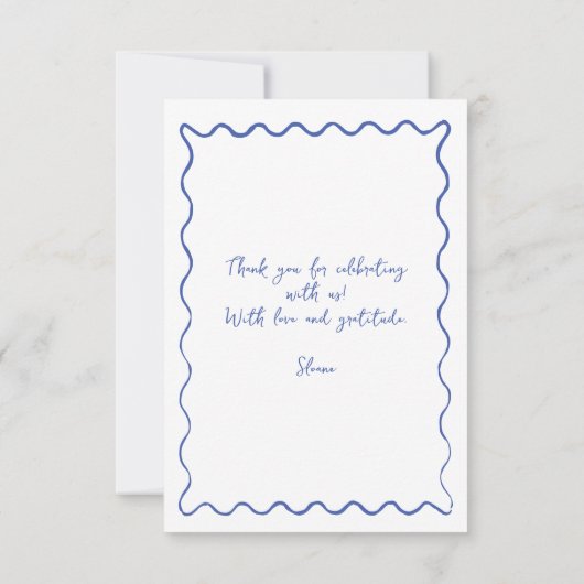 Whimsical krabbel Doodle Hand getrokken Vrijgezell Bedankkaart (Achterkant)