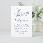 Whimsical krabbel Doodle Hand getrokken Vrijgezell Informatiekaartje (Staand voorkant)