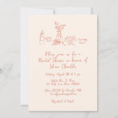 Whimsical krabbel Doodle Hand getrokken Vrijgezell Kaart (Voorkant)