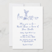 Whimsical krabbel Doodle Hand getrokken Vrijgezell Kaart (Voorkant)